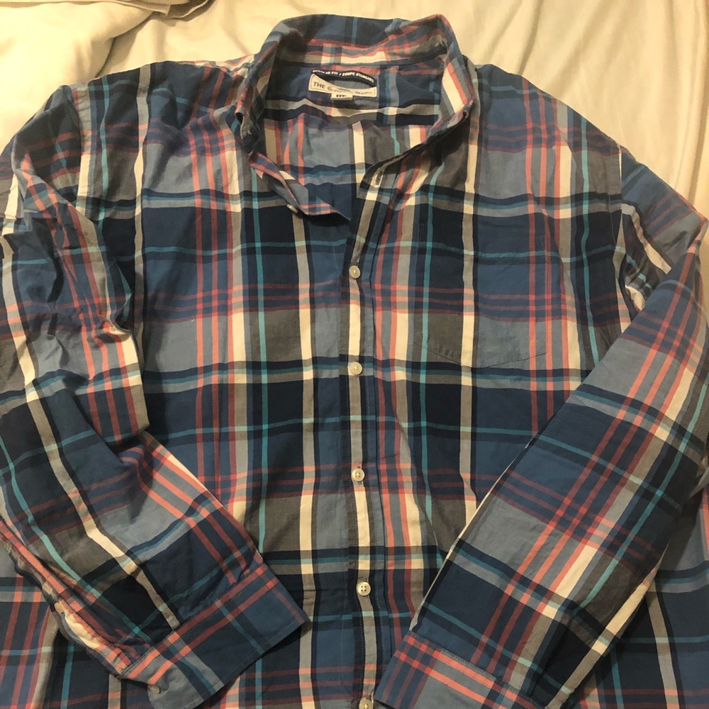 Blue plaid buttondown shirt. Old Navy 3XL